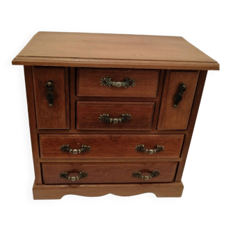 Boite a bijoux petite commode en bois vintage