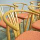 Set of 11 modern curved wood oak chairs