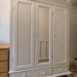 White solid wood wardrobe