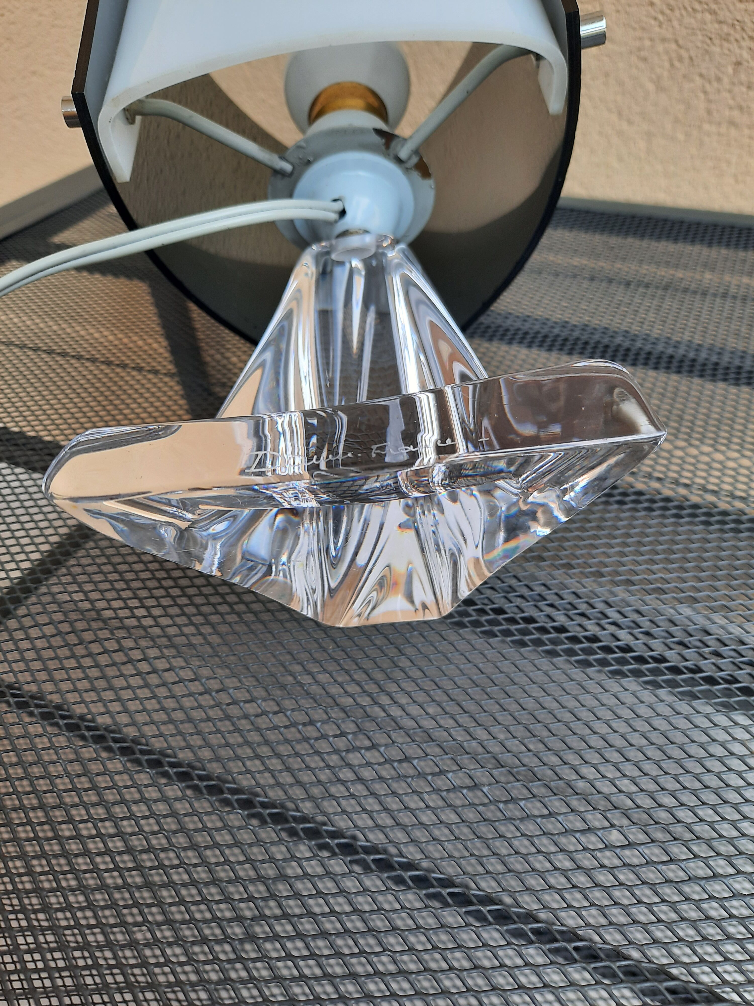 Design lamp, vintage, daum crystal and plexiglass, works - excellent condition-