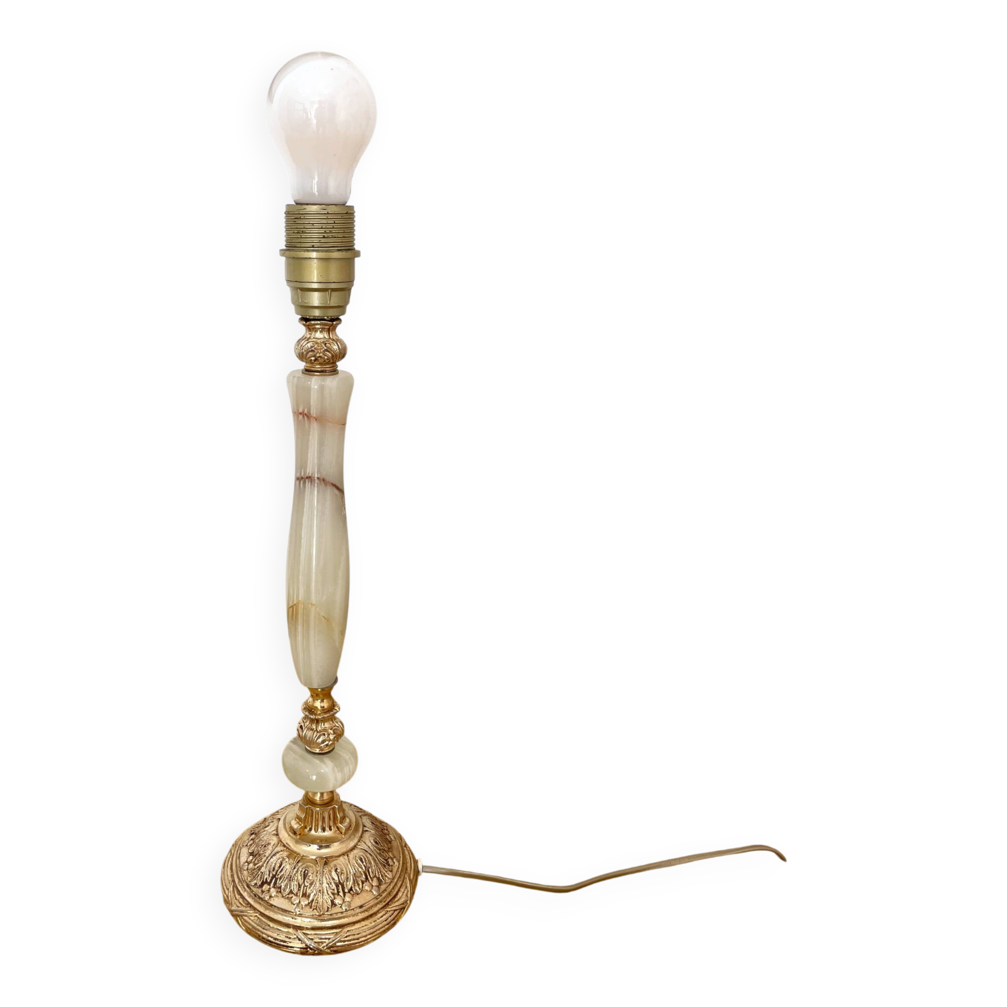 Vintage lamp in onyx and gilded brass - 1950s/60s