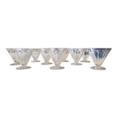 Baccarat - 9 crystal wine glasses model REX from the 1920s/30s Art Deco.