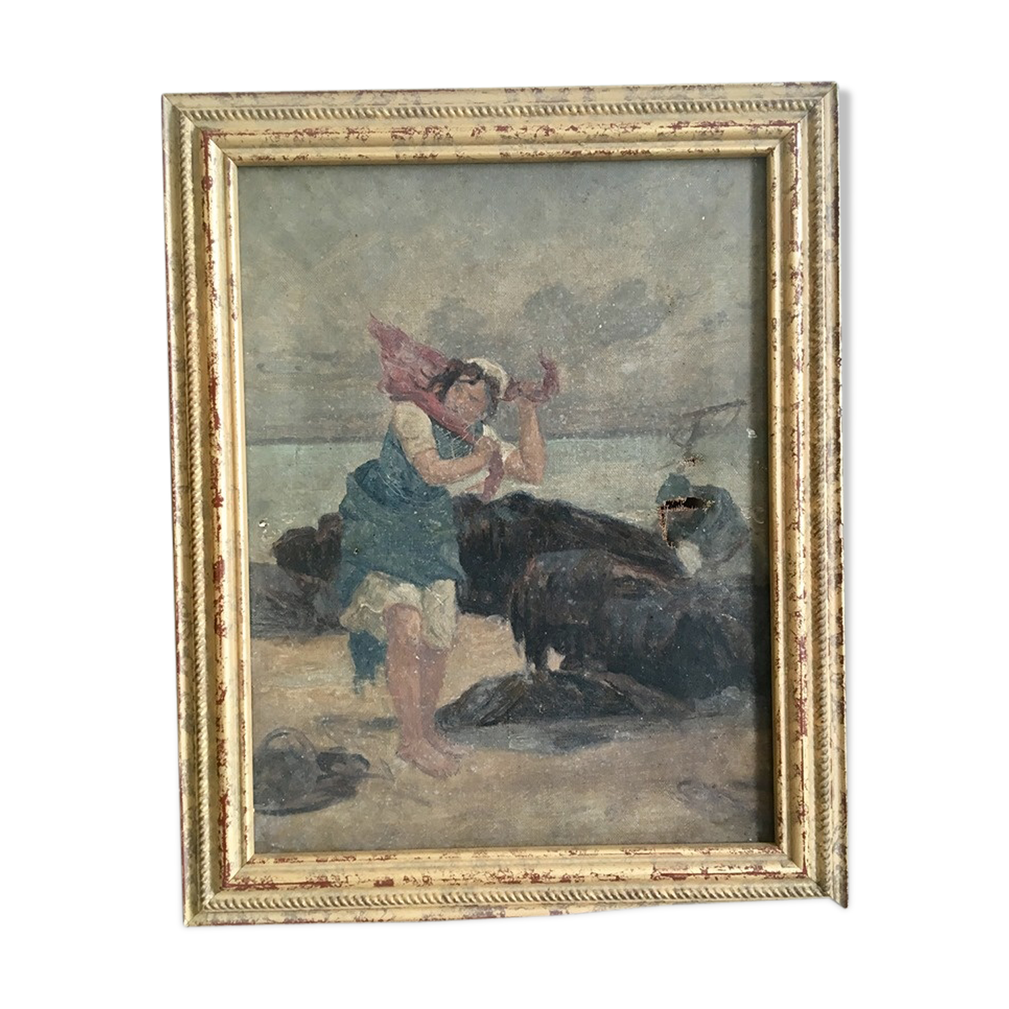 Peinture huile XIX ieme