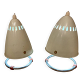 Pair of large metal osram lamps 1950.