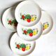5 dessert/salad plates with stylised vegetable decoration. Sovirel France 70