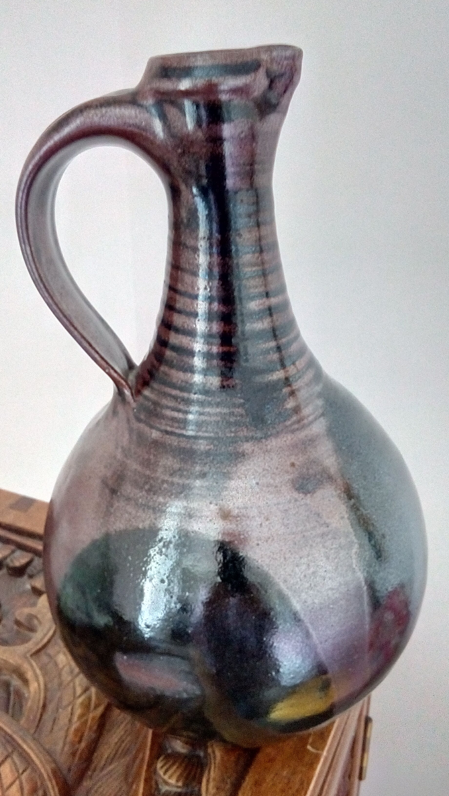 Glazed earthenware carafe