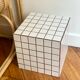 Retro brown white tiled tiled side table