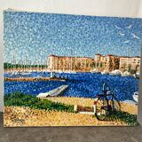 Signed pointillist painting from 2005