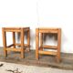 Pair Tabouret wears tripod plant solid wooden sofa tip 1950 Vintage furniture decoration
