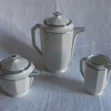 Lot: coffee service, limoges porcelain (10 pieces), art deco style