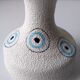 White and blue ceramic vase with italian relief