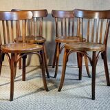 4 Baumann bistro chairs 30s curved wood