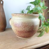 Grand Cache-Pot en Grès Vernissé – Signé Accolay n 18, H 19,5 cm