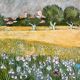 Tableau HST Travail de copiste Van Gogh "Champs de blés aux Iris"