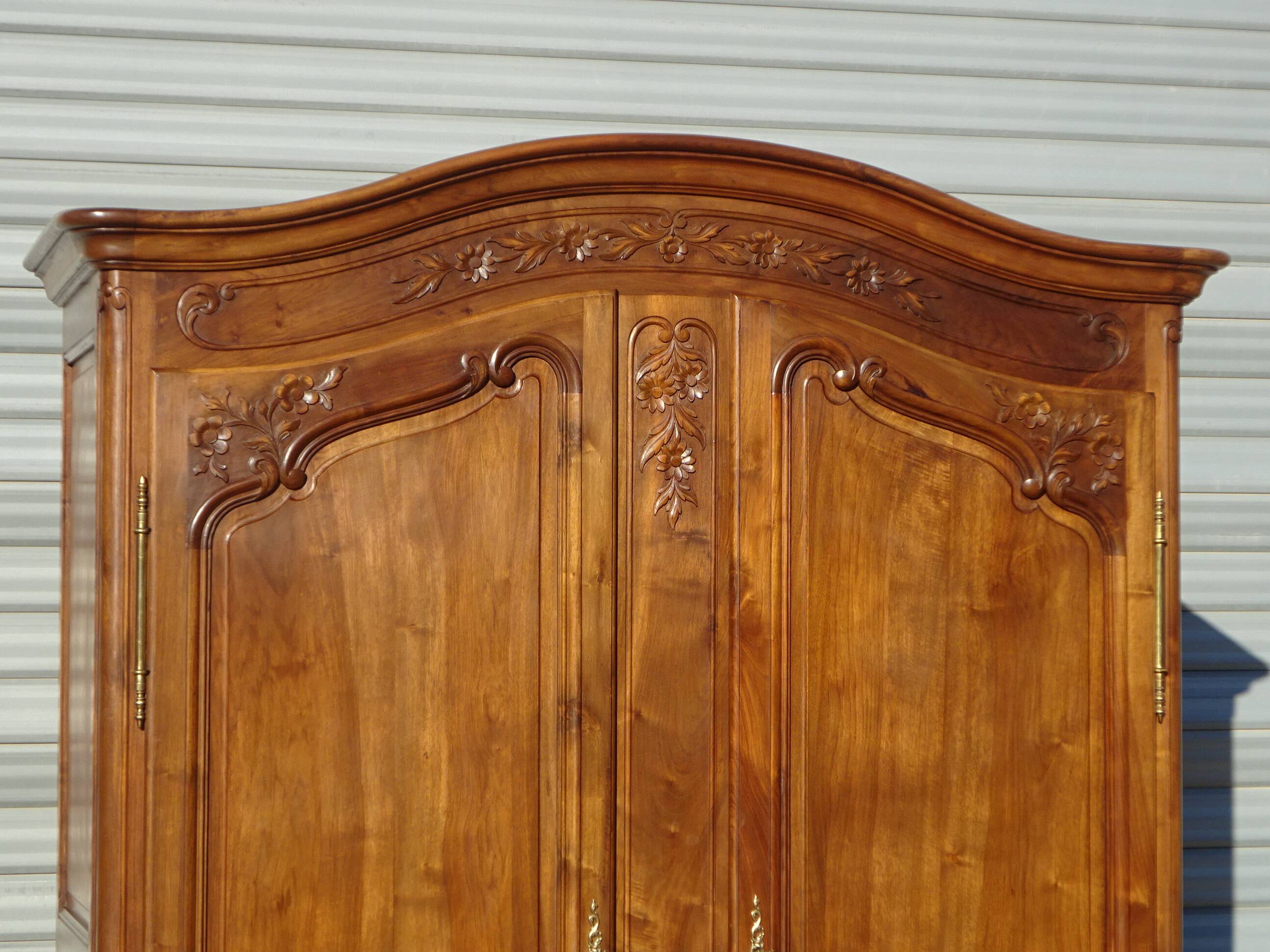 solid walnut wardrobe in Louis XV style