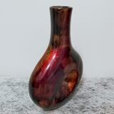 Enamelled and lacquered metal vase height