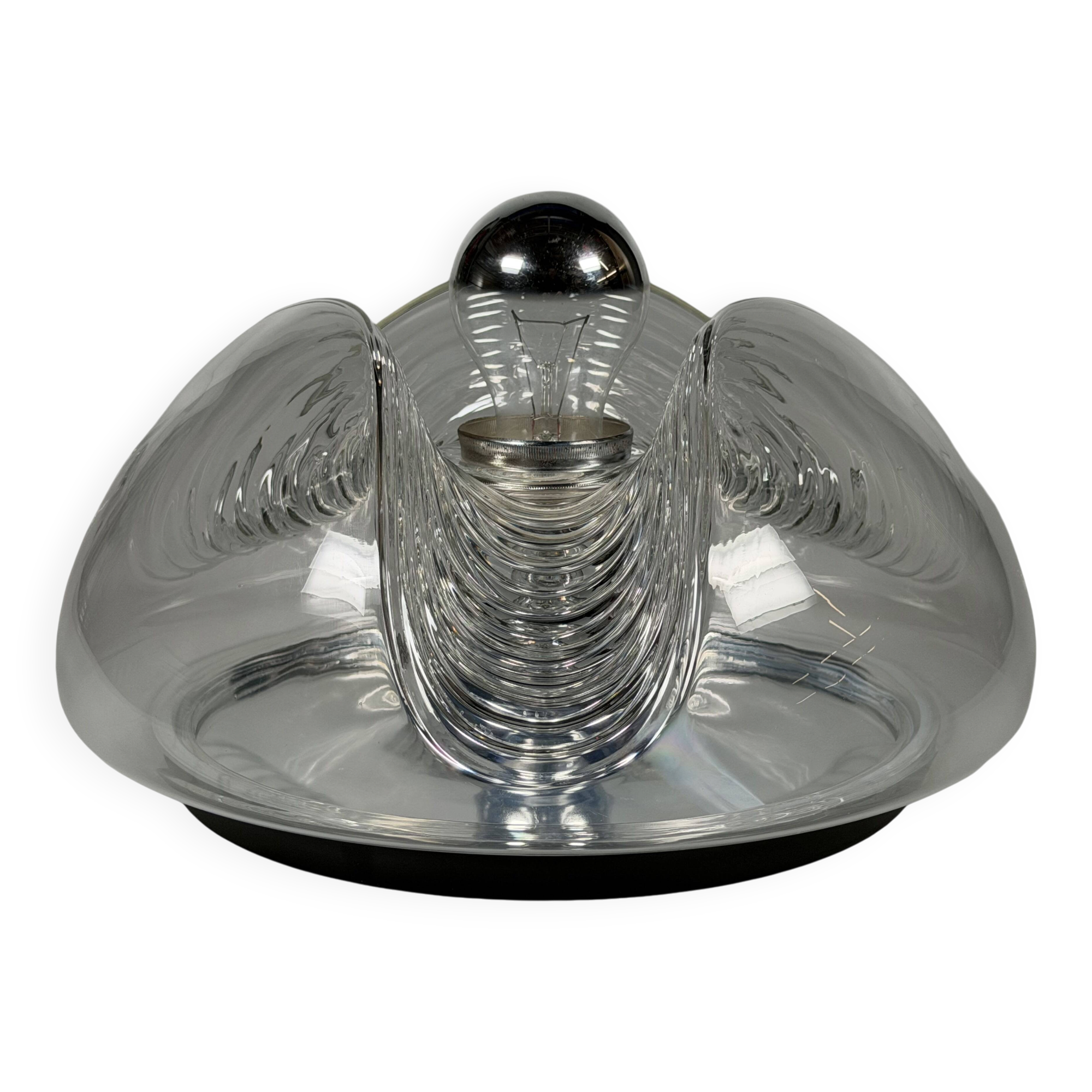 1960s 1970s Wall or Ceiling Lamp "Wave" by Koch & Lowy for Peill & Putzler