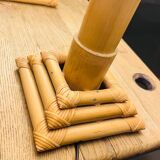 70s bamboo parasol lamps