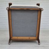 1950s, Scandinavian design, reupholstered armchair, white/light gray fabric, oak.