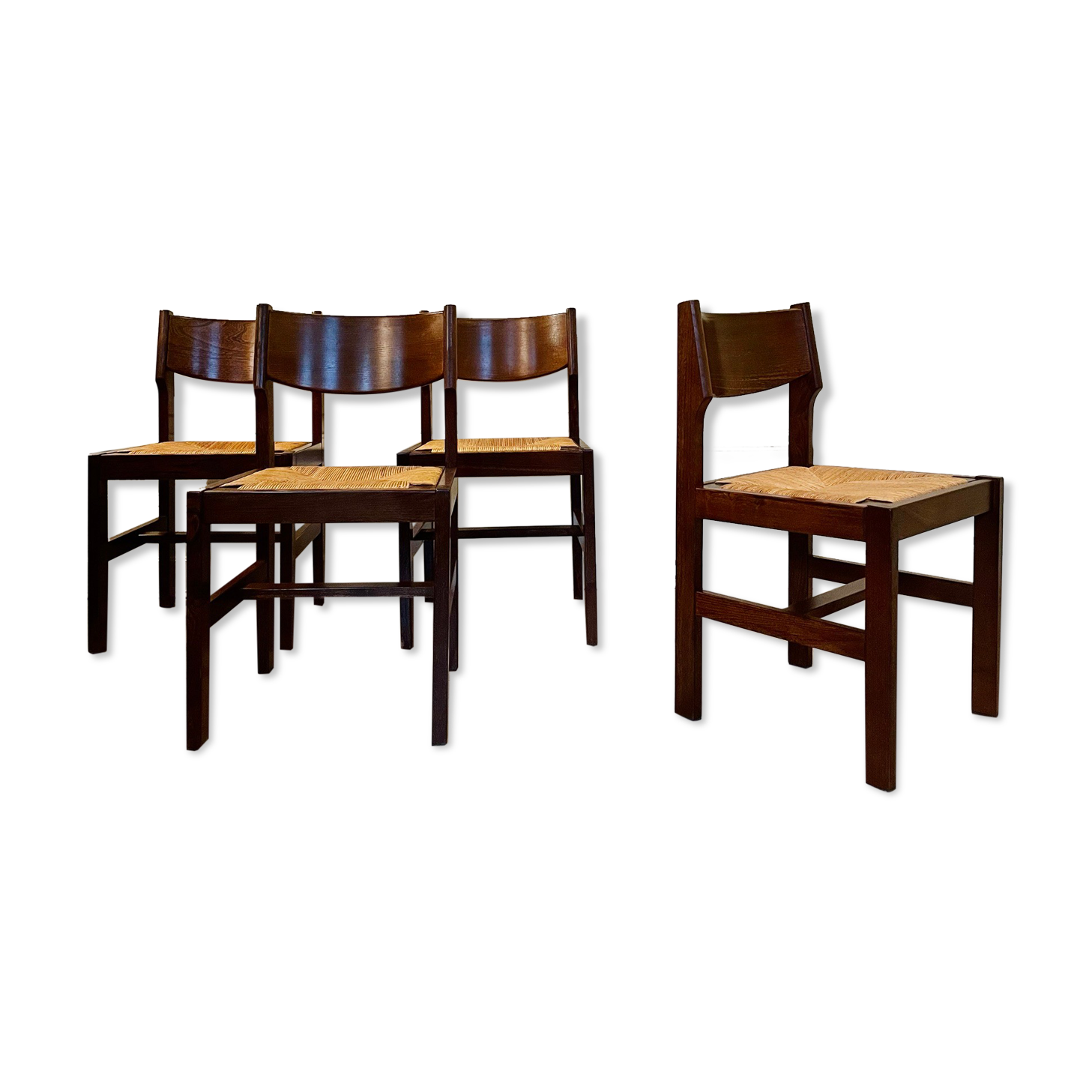 Set 4 Baumann chairs, seat mulch, 1970