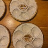 Set of 5 oyster plates Saint-Clément France no. 4589 – Earthenware