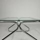 Vintage chrome glass coffee table 70s Space Age Bauhaus