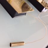 Pair of brass and glass wall lamps tube / vintage 60s-70s