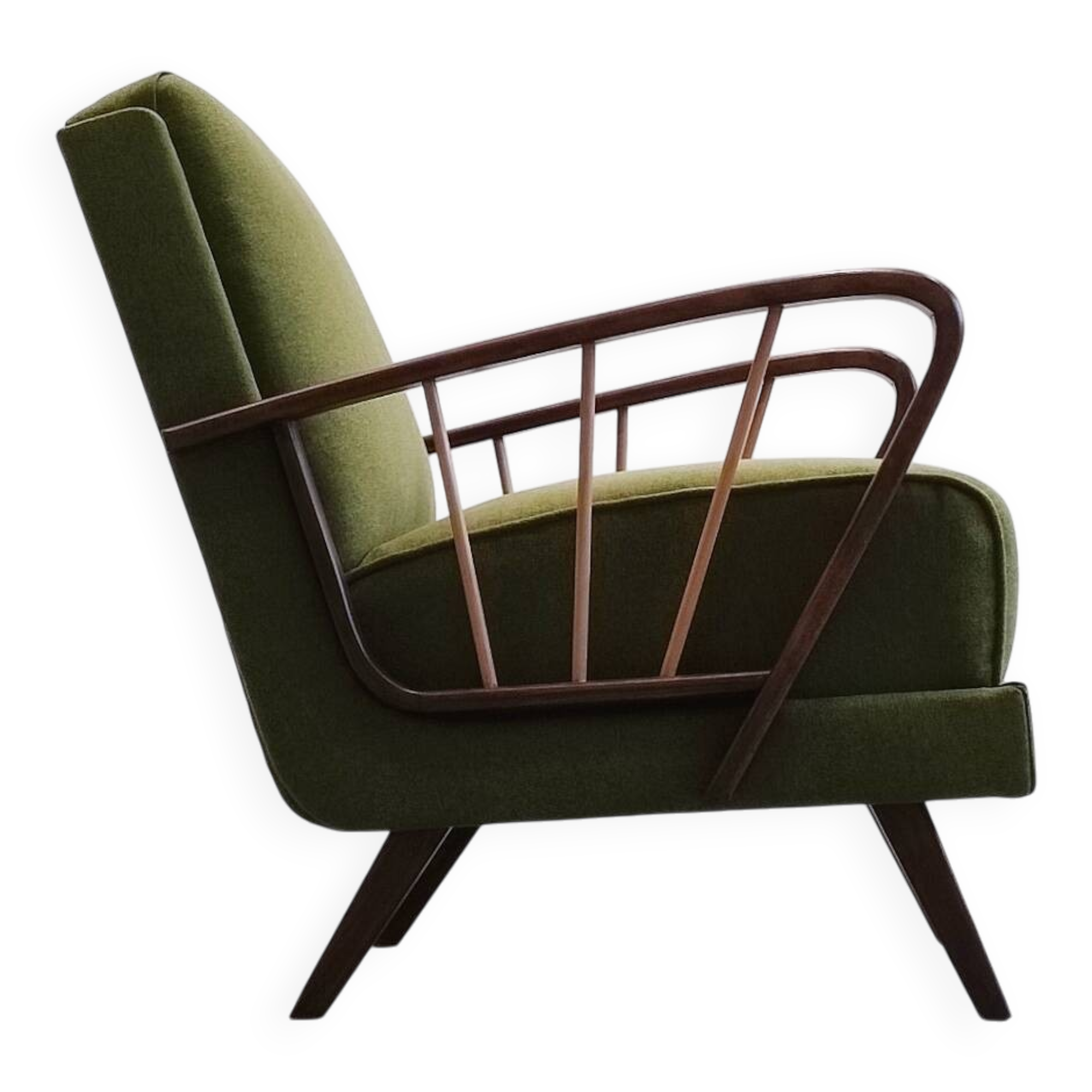 Vintage Lounger Chair in Grass Green, 1950s