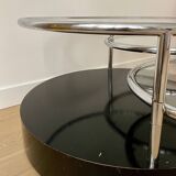Vintage circular coffee table with triple top - 1980s