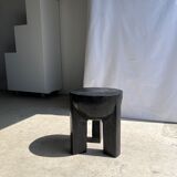 Monoxyl sofa end in black mango tree tripod half-sphere tray h:45 d:44