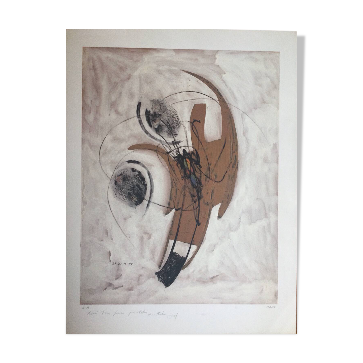 Lithograph by Josef BANC, composition 1957