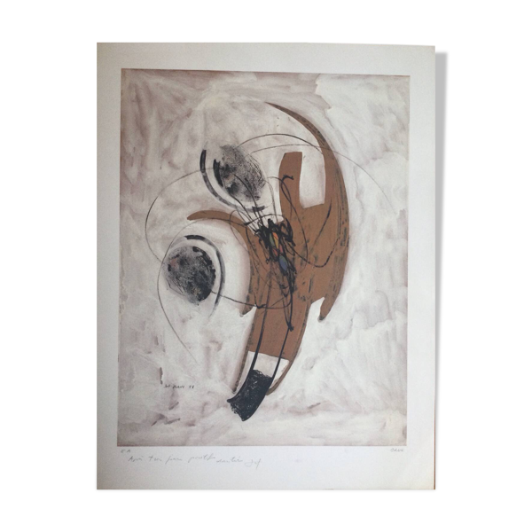 Lithographie de Josef BANC, composition 1957