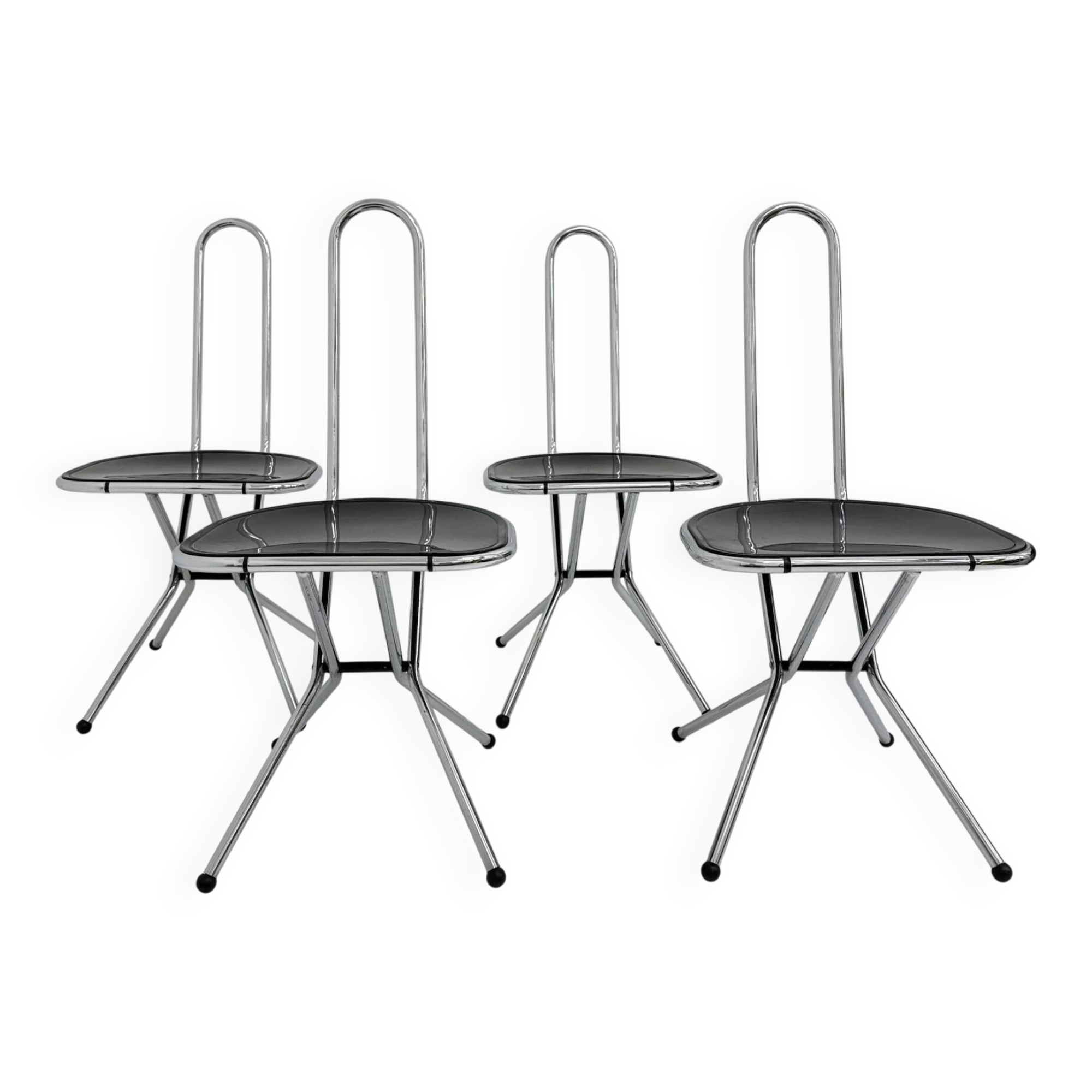 Set of 4 postmodern folding chairs by Niels Gammelgaard for Ikea, 1980s