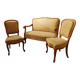 Vintage salon sofa set with floral upholstery