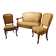 Vintage salon sofa set with floral upholstery