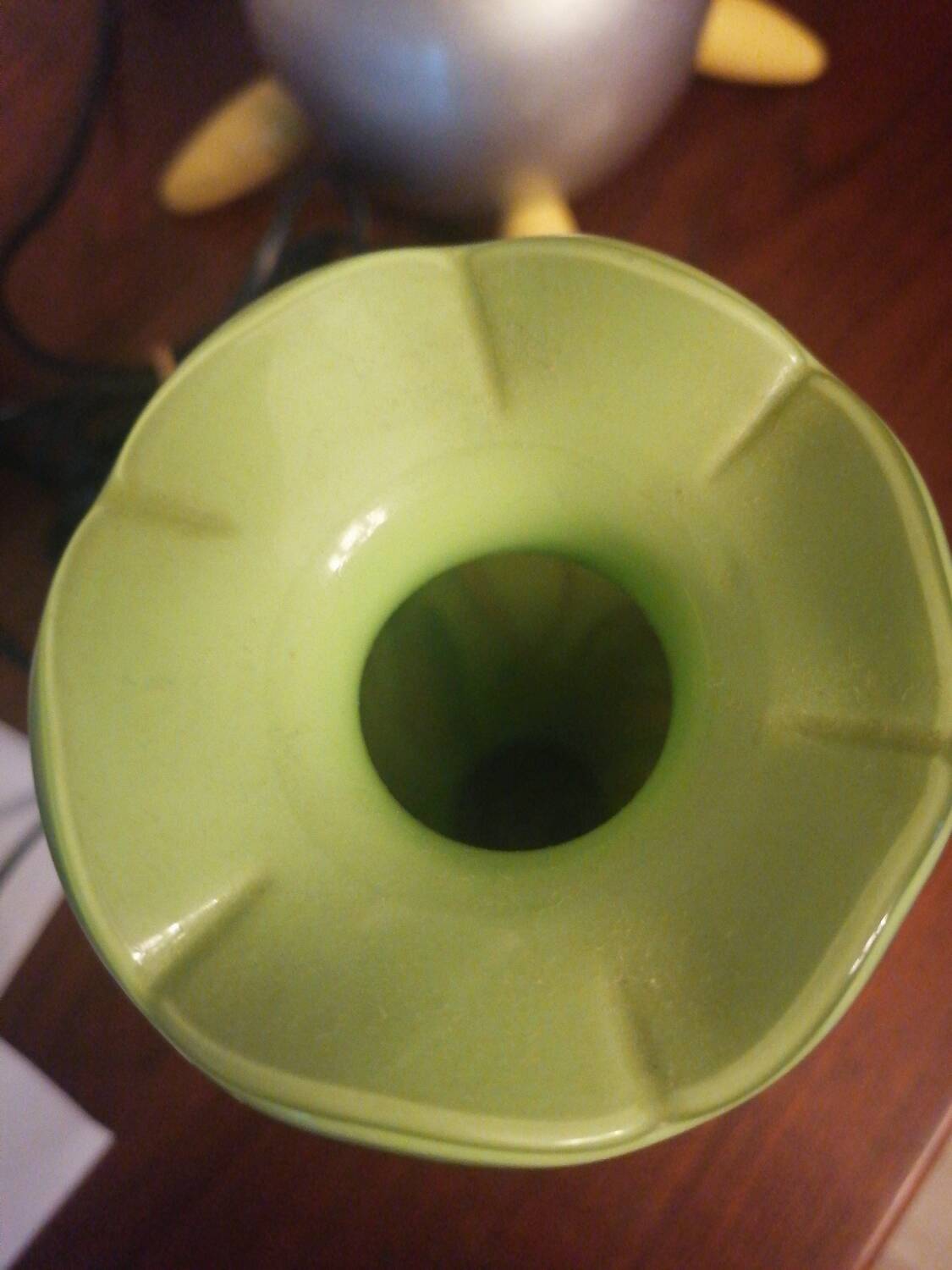 Small opaline vase in green tones, 1980