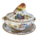 Antique soup tureen in Italian majolica, hand-painted + tray