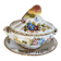 Antique soup tureen in Italian majolica, hand-painted + tray