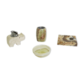 Smoking accessories in marble and onyx, 1970s, lot of 4