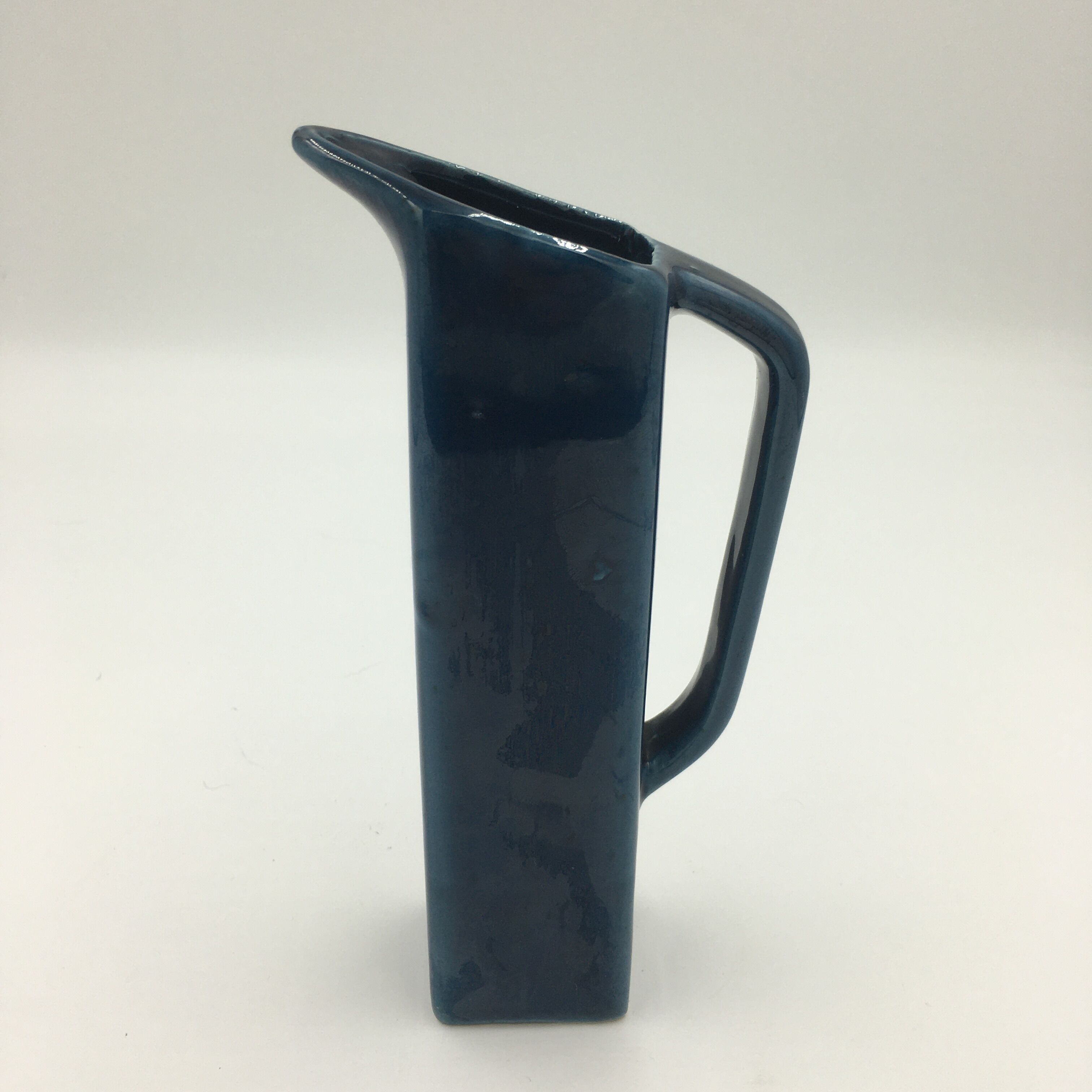 Square blue ceramic jug