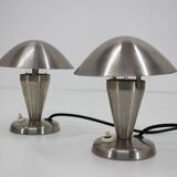 1930s Pair of  Chrome Plated Bauhaus Lamps, Czechoslovakia
