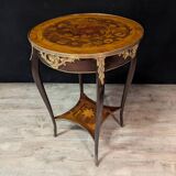 Louis XV style gueridon with floral marquetry.