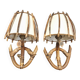Pair of wall sconces in rattan