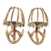 Pair of wall sconces in rattan