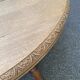 Round extendable dining table Napoleon III renovated in 19th-century oak.