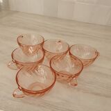 6 Large Rosaline cups by Luminarc