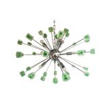 Lustre cubes verts murano verre ovale spoutnik