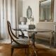 Vintage table in smoky glass chrome metal footing