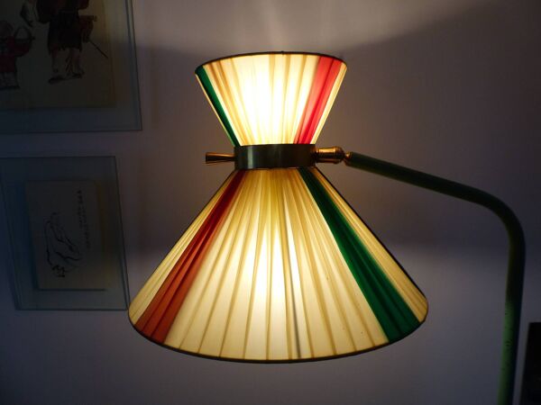 Lampadaire tripode DIABOLO de la Maison LUNEL des années 50 double éclairage