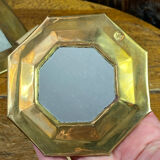 Set of five small wall mirrors in brass.